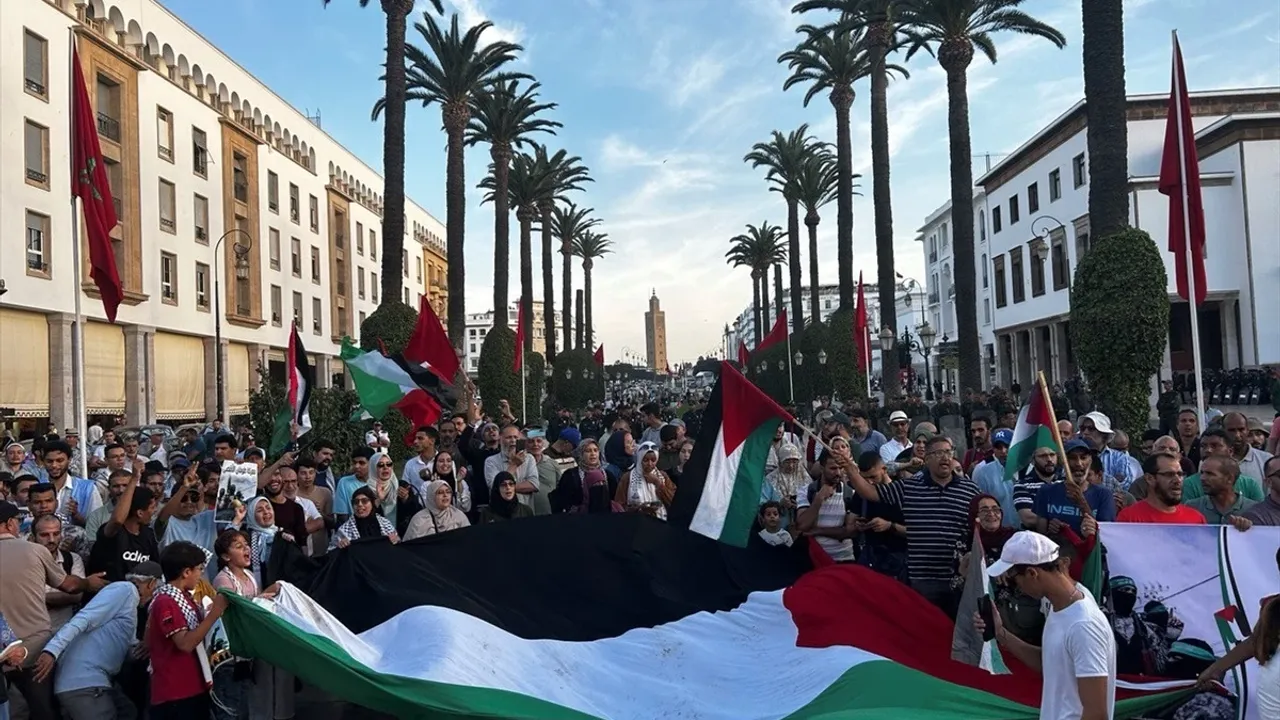 Fas'ta Gazze'ye yönelik saldırılar protesto edildi