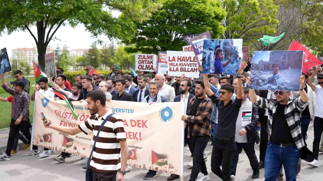 Niğde'de İsrail'in Filistin saldırıları protesto edildi