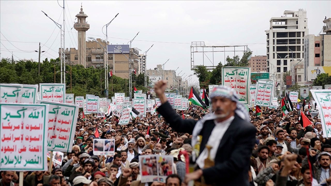 Yemen'de işgalci İsrail protesto edildi