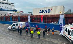 Filistin'e 2 bin 334 ton yardım malzemesi taşıyan gemi Mersin'den uğurlandı