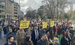 Cenevre'de binlerce kişi Filistin'e destek için yürüdü