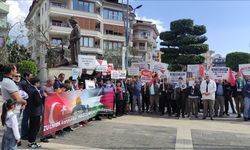 Alanya'da Gazze'ye saldırılar protesto edildi