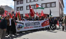 Gümüşhane'de İsrail'in Filistin saldırıları protesto edildi