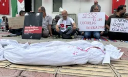 Hatay'da Gazze'ye destek için oturma eylemi düzenlendi