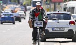 Konya'dan Ankara'ya, Filistin'e destek için pedal çevirdi