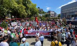 Zonguldak'ta Hamas lideri Haniye ve Gazze için yürüyüş düzenlendi