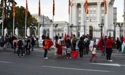 Üsküp'te Filistin ve Lübnan halkı ile dayanışma gösterisi düzenlendi