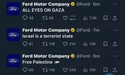 Ford'un X hesabından Filistin'i destekleyen mesajlar paylaşıldı