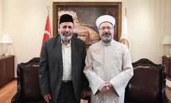 Diyanet İşleri Başkanı Erbaş, Filistinli Alimler Birliği Başkanı Tekruri'yi kabul etti