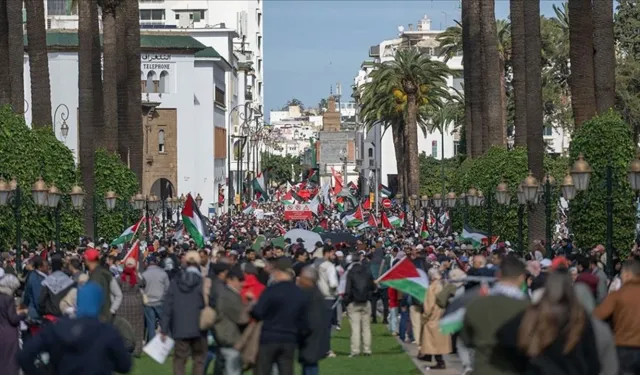 Fas'ta birçok kentte Gazze gösterileri düzenlendi