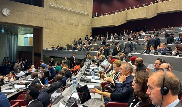 Parlamenterler, Cenevre'de İsrailli yetkilileri masalara vurarak ve salonu terk ederek protesto etti