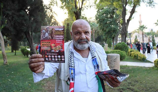 "Boykot amca" Şanlıurfa sokaklarında İsrail ürünlerini protestoya davet ediyor