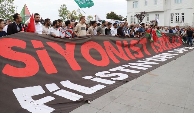 Yalova'da, İsrail'in Gazze'deki saldırıları protesto edildi