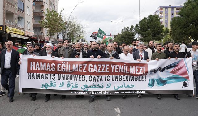 Diyarbakır'da, İsrail'in Gazze'ye saldırıları protesto edildi