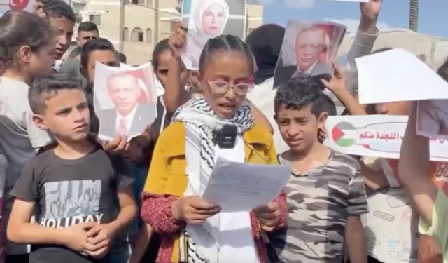 Gazze'de çocuklar Cumhurbaşkanı Erdoğan'a seslendi