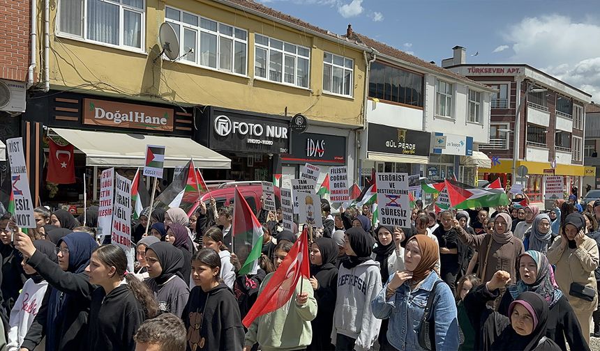 Düzce'de Gazze'ye destek yürüyüşü düzenlendi