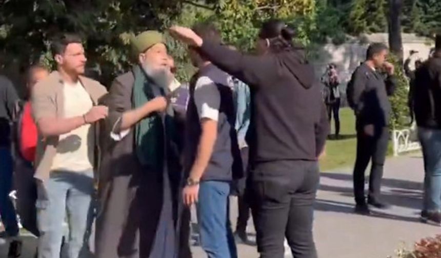 Saraçhane’de sarıklı vatandaşa saldırı: Laiklik sloganları eşliğinde linç girişimi