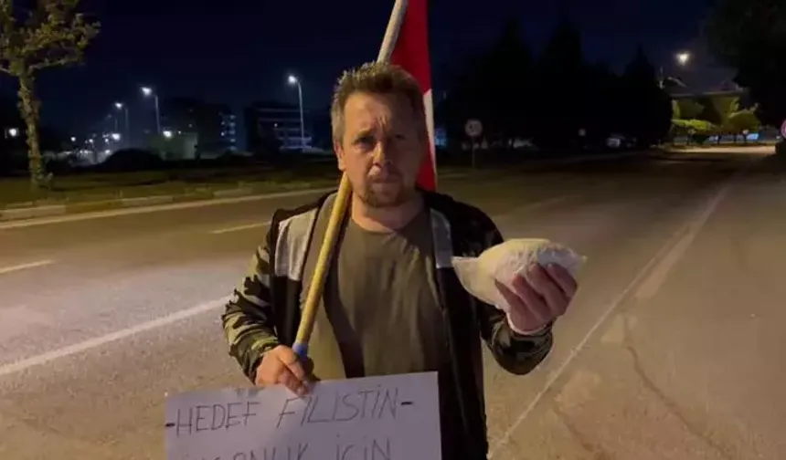 Eskişehirli esnaf İrfan Başkaya, Gazze için yollara düştü: Umut yürüyüşü