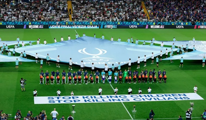 UEFA'ya Gazze'deki soykırım ve pankart tepkisi