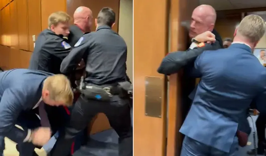 ABD Kongresi'nde arbede: Eski askerin kolu mu kırıldı?